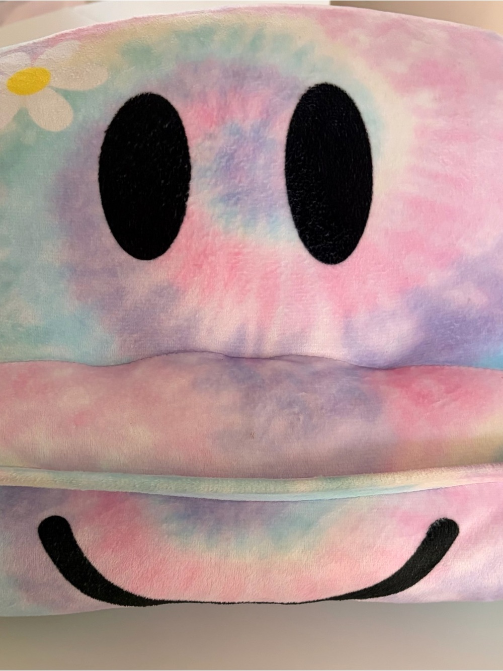Pastel Tie-Dye Smiley Face Plush iPad stand / pillow